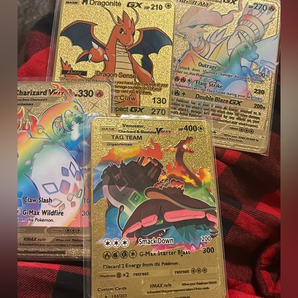 4 Cards - VMAX metal Pokemon Card. - Picture 1 of 10